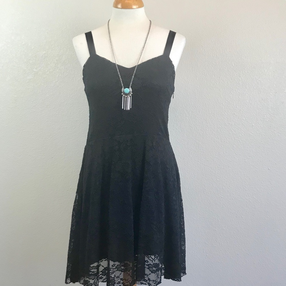 FREE PEOPLE Lace Little Black Dress Large